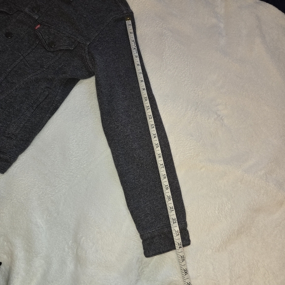 Levi's Trucker Jacket Dark Gray French Terry Men's Medium - Picture 12 of 13